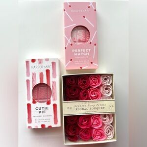 Valentines Day bath bomb flowers Set - Pink and Red